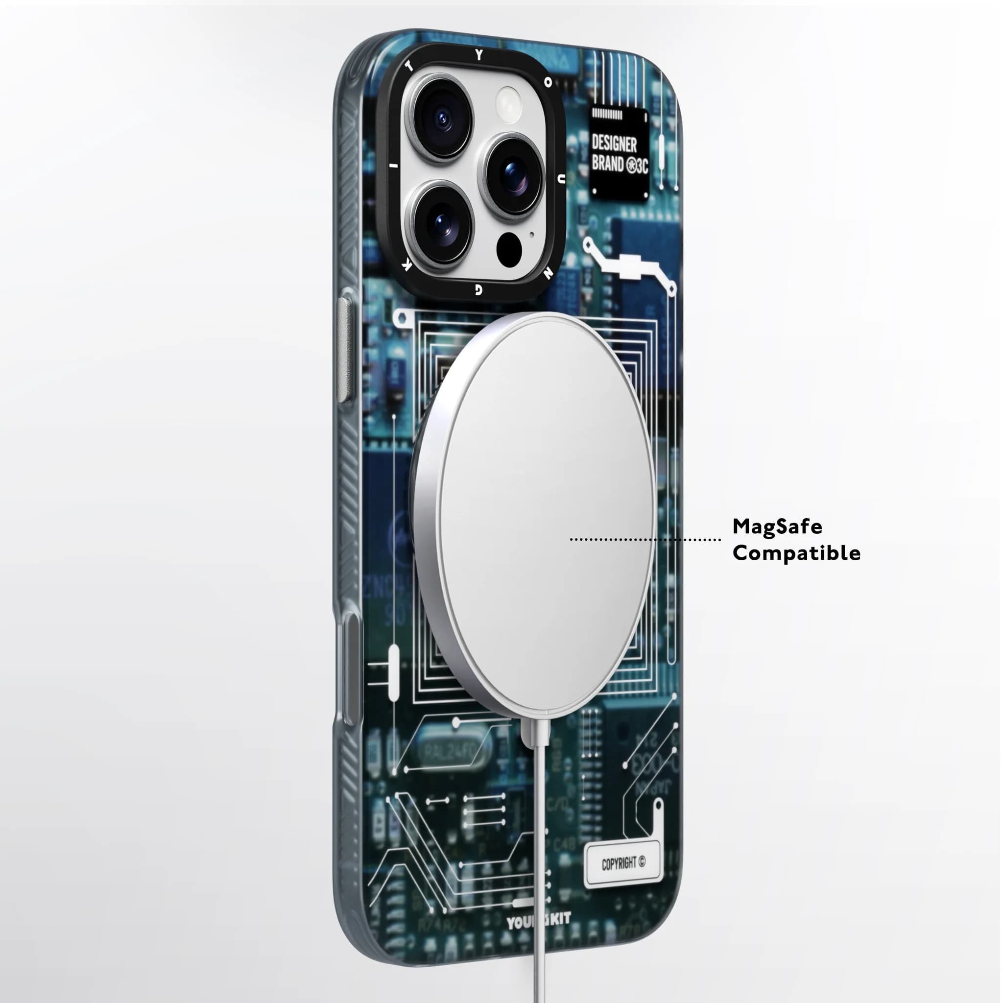 قاب آیفون از برند یانگ کیت / YoungKit مدل تکنولوژی استند دار / Technology 360° رنگ Blue — تصویر ۷