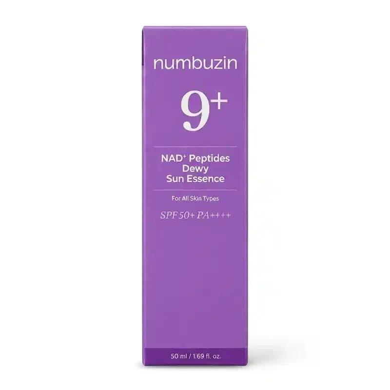 اسنس ضدآفتاب نامبوزین 9+ با NAD+ و پپتید numbuzin 9+ NAD+ Peptides Dewy Sun Essence – SPF 50+ PA