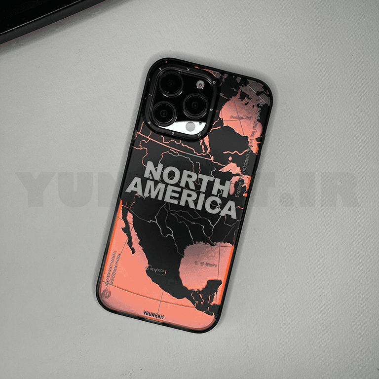 قاب آیفون از برند یانگ کیت / YoungKit مدل Color-Changing Globe-Trotter طرح North America — تصویر ۳