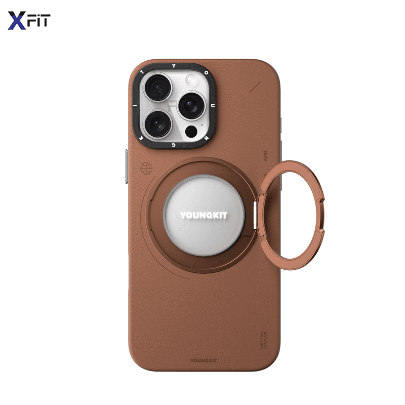 قاب آیفون از برند یانگ کیت / YoungKit مدل Leather 360° رنگ Brown — تصویر ۸