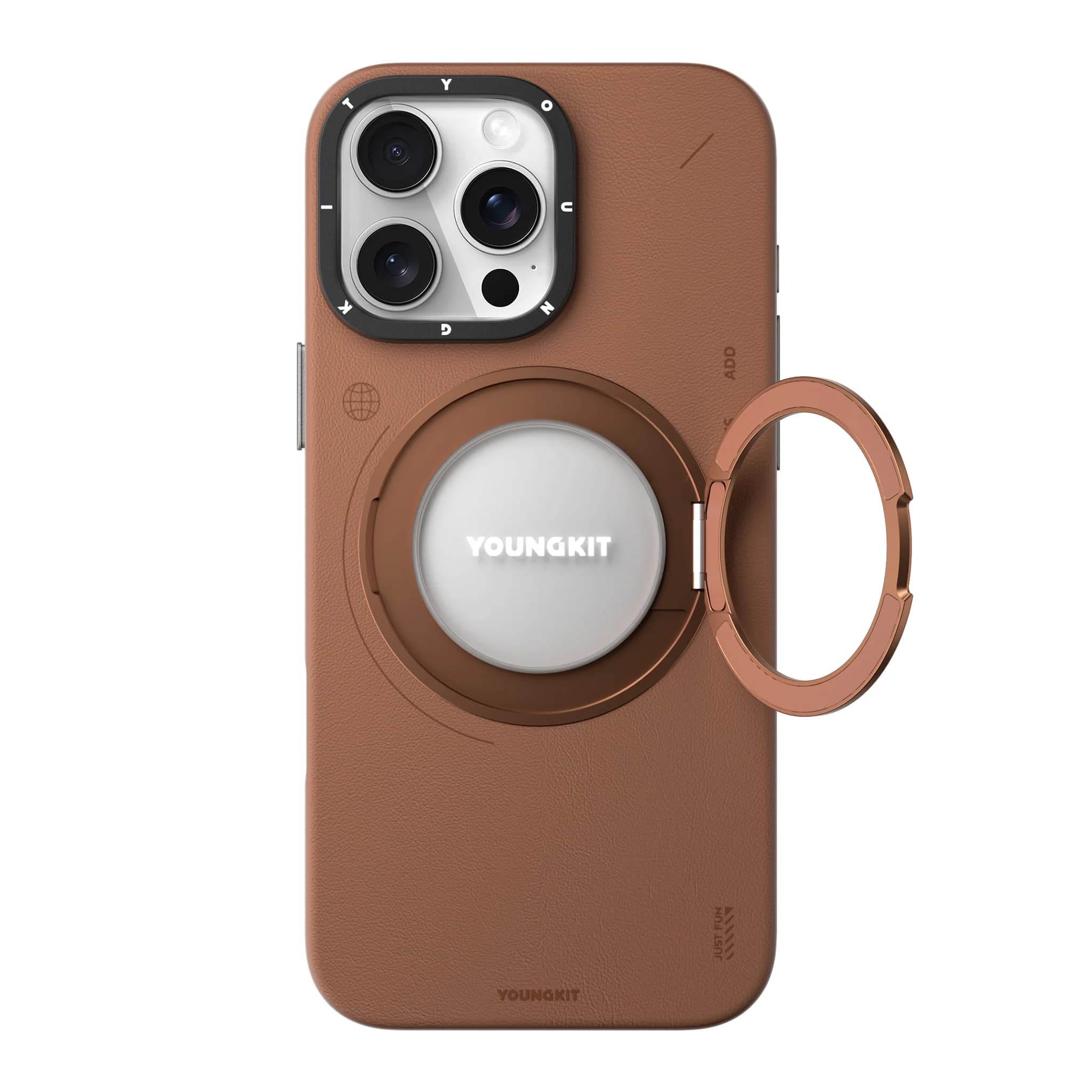 قاب آیفون از برند یانگ کیت / YoungKit مدل Leather 360° رنگ Brown