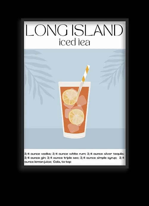 تابلو مناسب کافه طرح نوشیدنی LONG ISLAND