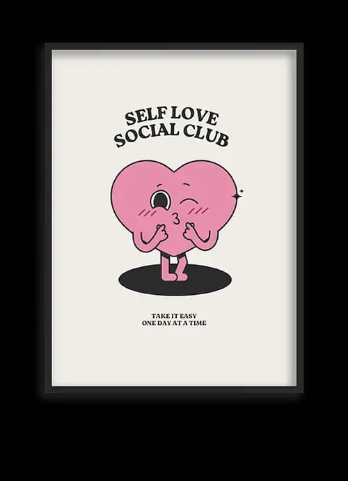 تابلو طرح قلب SELF LOVE