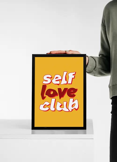 تابلو تایپوگرافی self love club — تصویر ۳