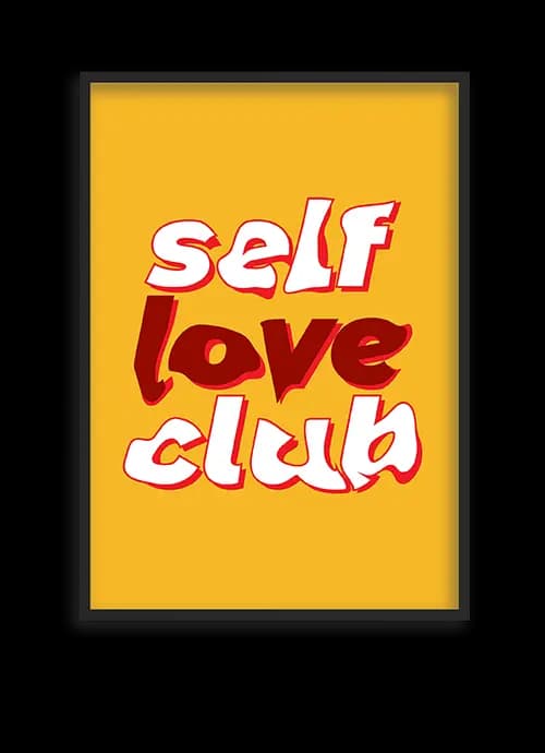 تابلو تایپوگرافی self love club