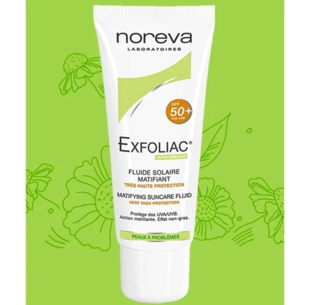 ضد آفتاب فلوئید نوروا Exfoliac SPF50 مخصوص پوست چرب و آکنه‌ای