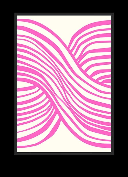 تابلوی فانتزی صورتی طرح Pink Wave