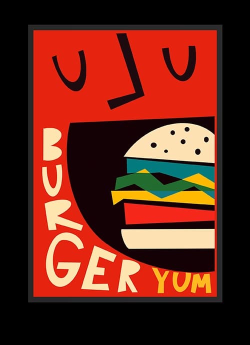 تابلو برای کافه : BURGER YUM