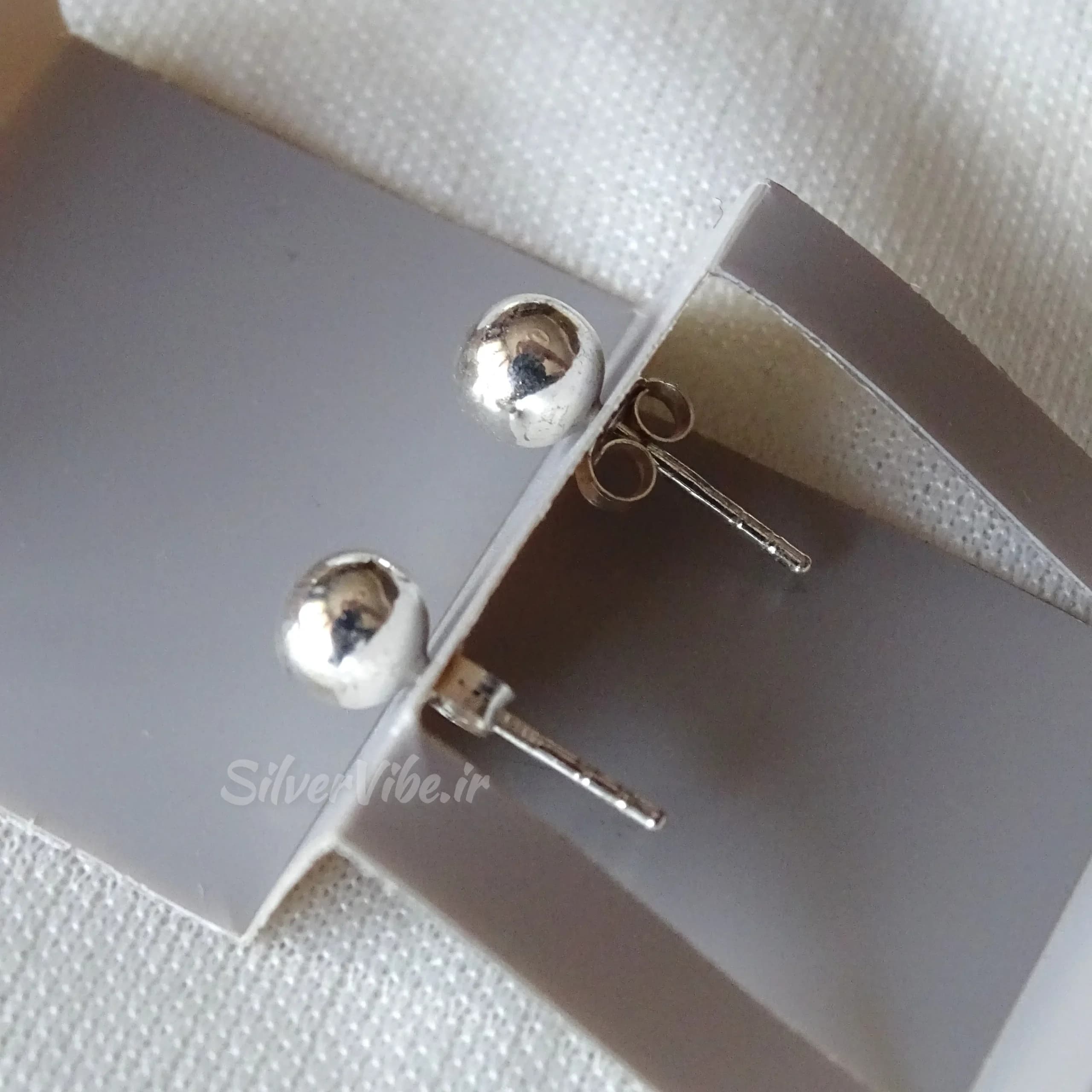 گوشواره نقره زنانه طرح توپی – 0.9 گرم — تصویر ۵