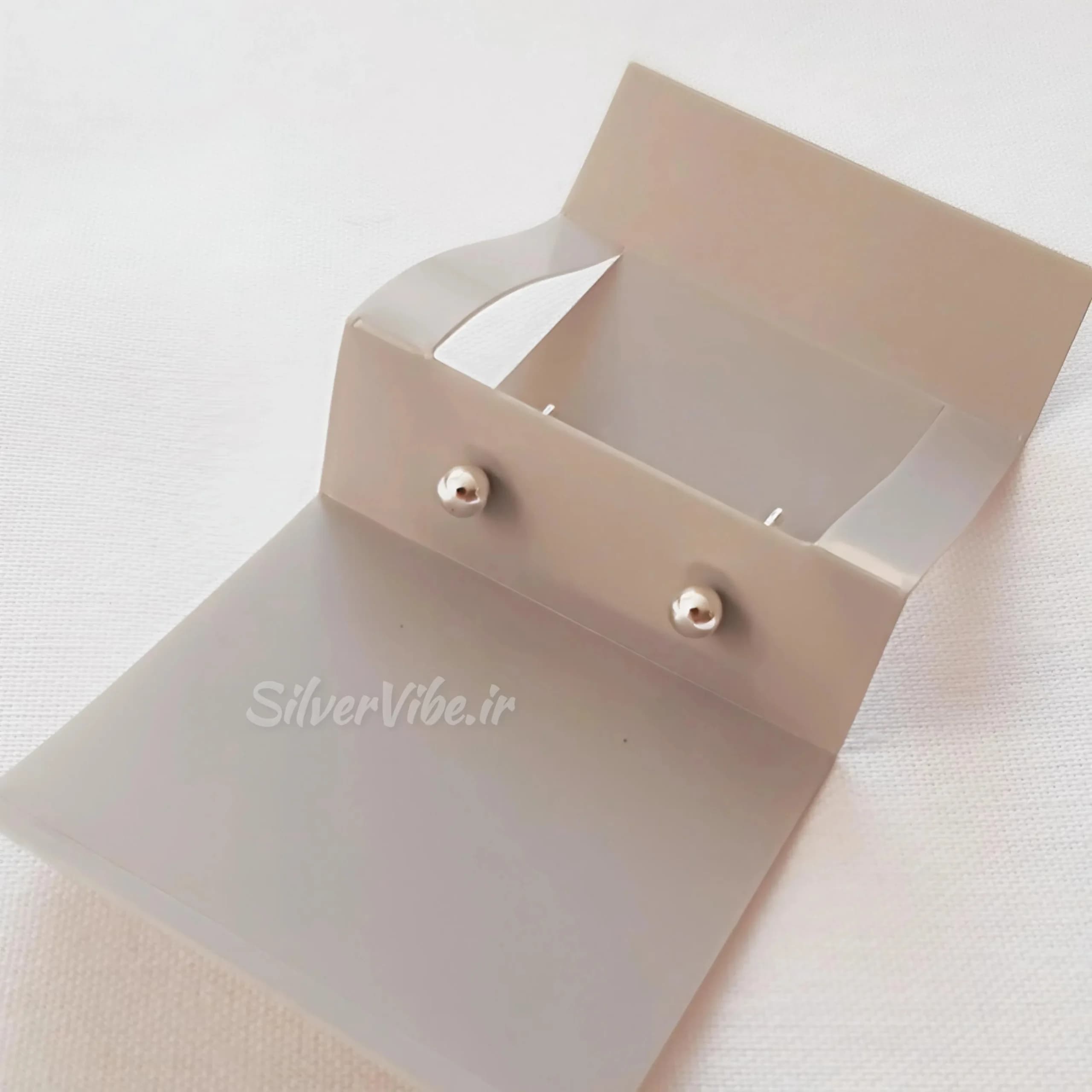 گوشواره نقره طرح گوی ساده براق – وارداتی — تصویر ۵