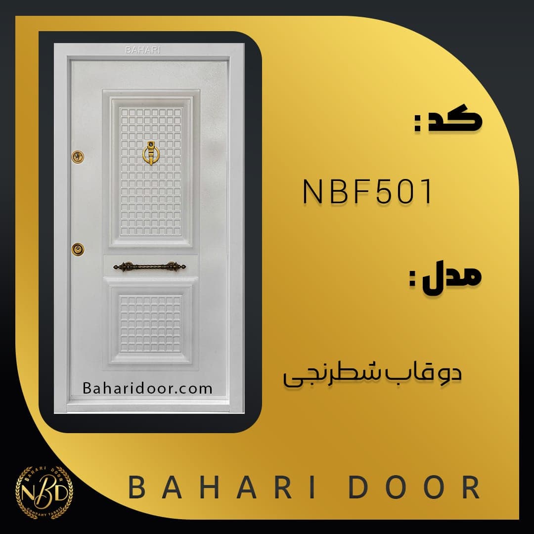 درب ضد سرقت فلزی مدل دو قاب شطرنجی کد NBF501