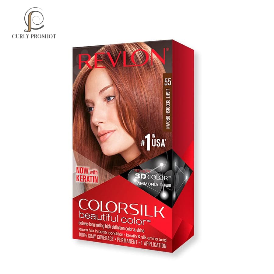 رنگ مو قهوه ای قرمز روشن 55 رولون Revlon Colorsilk Beautiful Hair Color55 — تصویر ۲