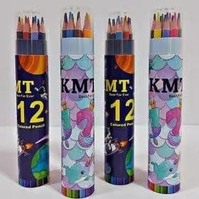 مداد رنگی جعبه لوله ای 12 رنگ kmt
