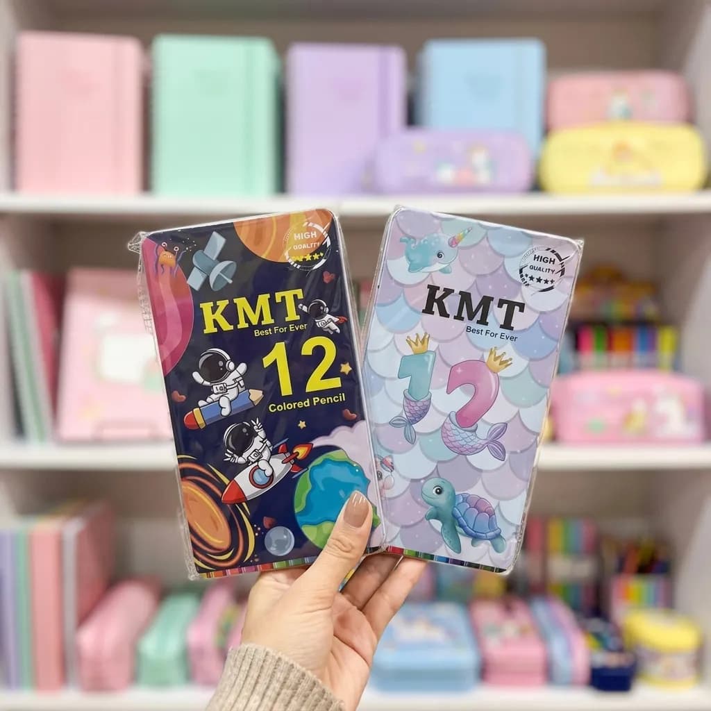 مداد رنگی 12 رنگ کی ام تی KMT جعبه فلزی