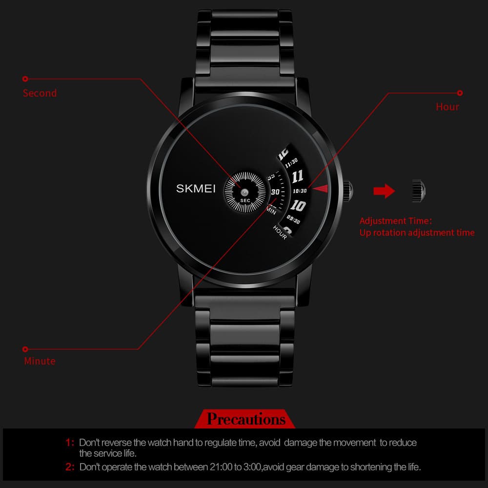 ساعت اسکمی مردانه مدل skmei 1260sbkbk — تصویر ۳
