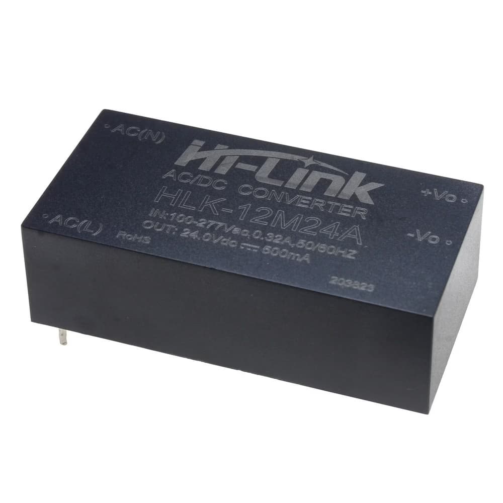 HLK-12M24A | مبدل 220 ولت AC به 24 ولت DC با حداکثر جریان 500 میلی آمپر