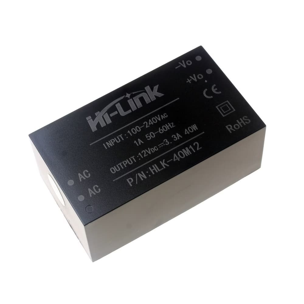 HLK-40M12 | مبدل 220 ولت AC به 12 ولت DC با حداکثر جریان 3.3 آمپر