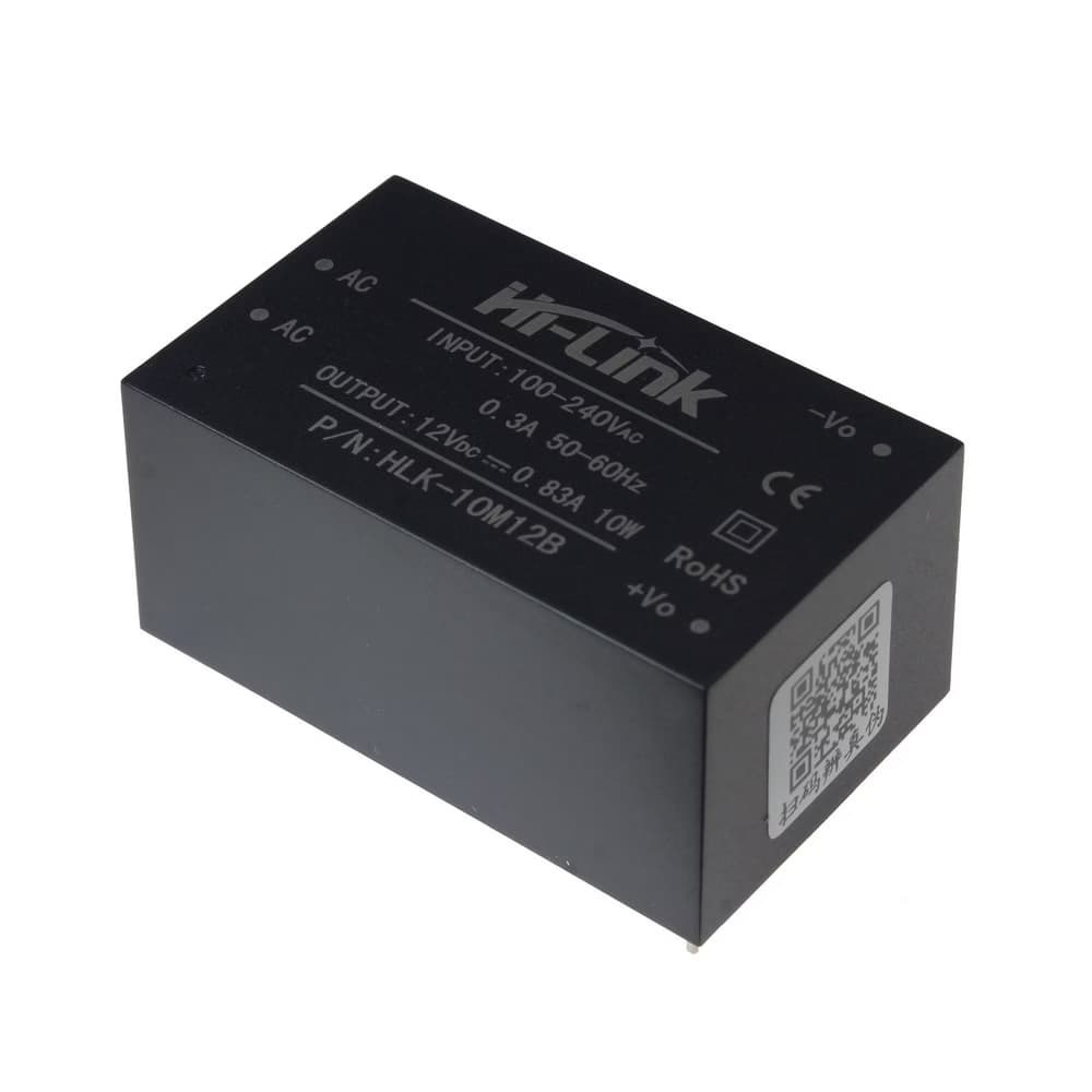 HLK-10M12B | مبدل 220 ولت AC به 12 ولت DC با حداکثر جریان 830 میلی آمپر