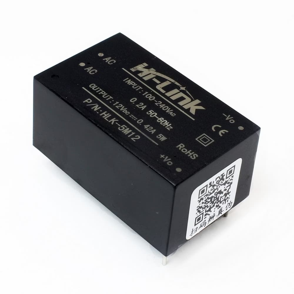 HLK-5M12 | مبدل 220 ولت AC به 12 ولت DC با حداکثر جریان 500 میلی آمپر