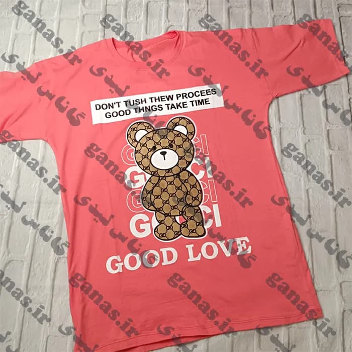 تیشرت دخترانه طرح خرس برند gucci