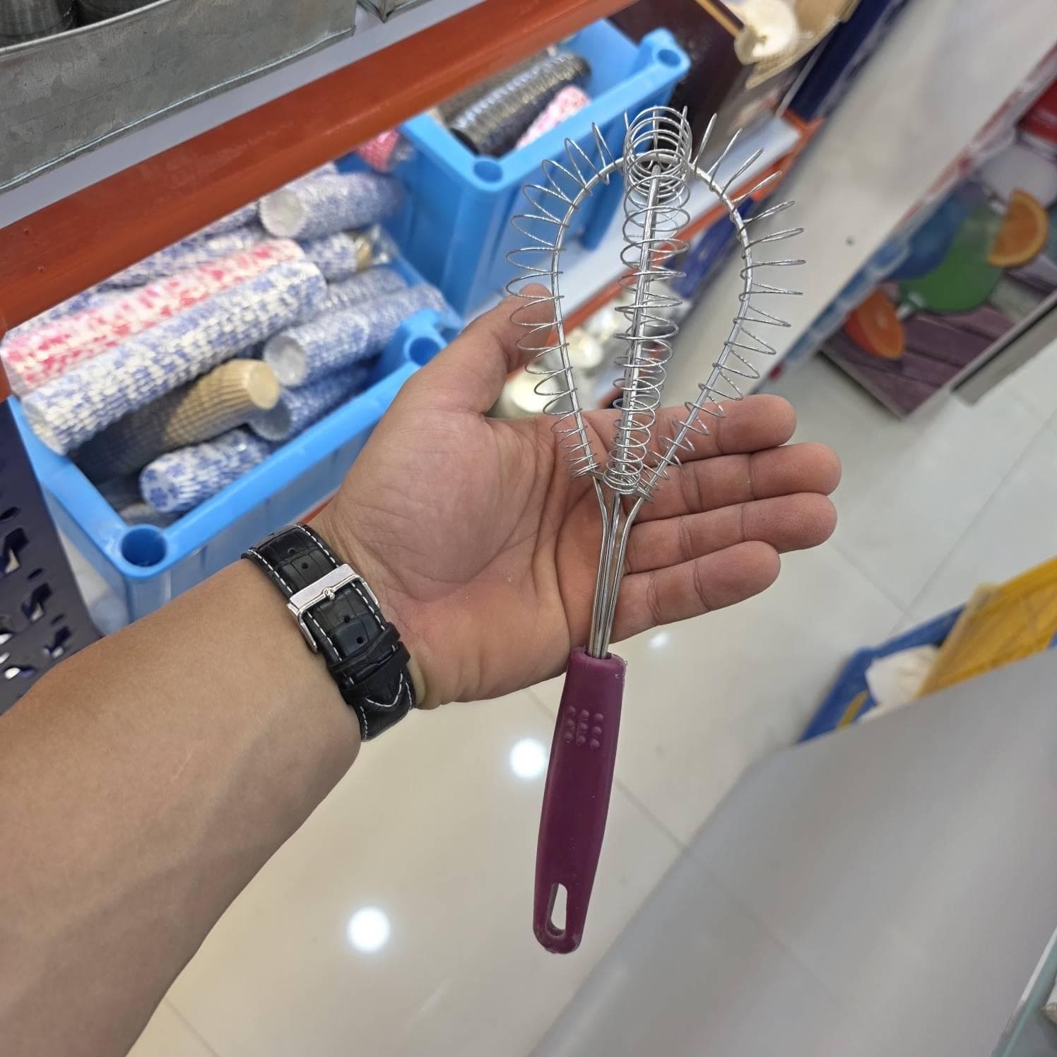 همزن استیل دسته پلاستیکی ۲۸سانت — تصویر ۳
