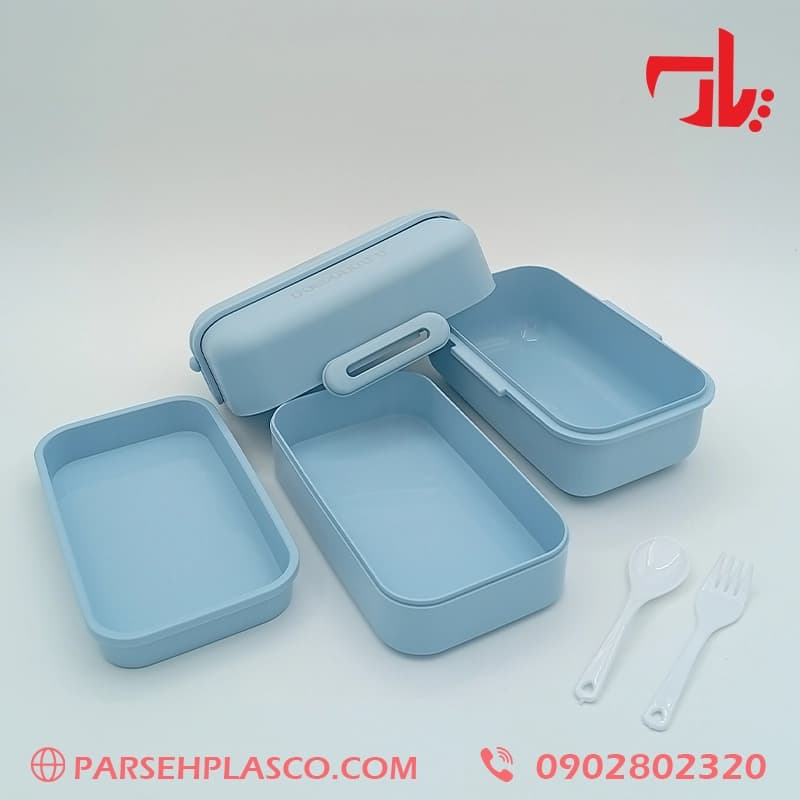لانچ باکس ۲ طبقه تک رنگ