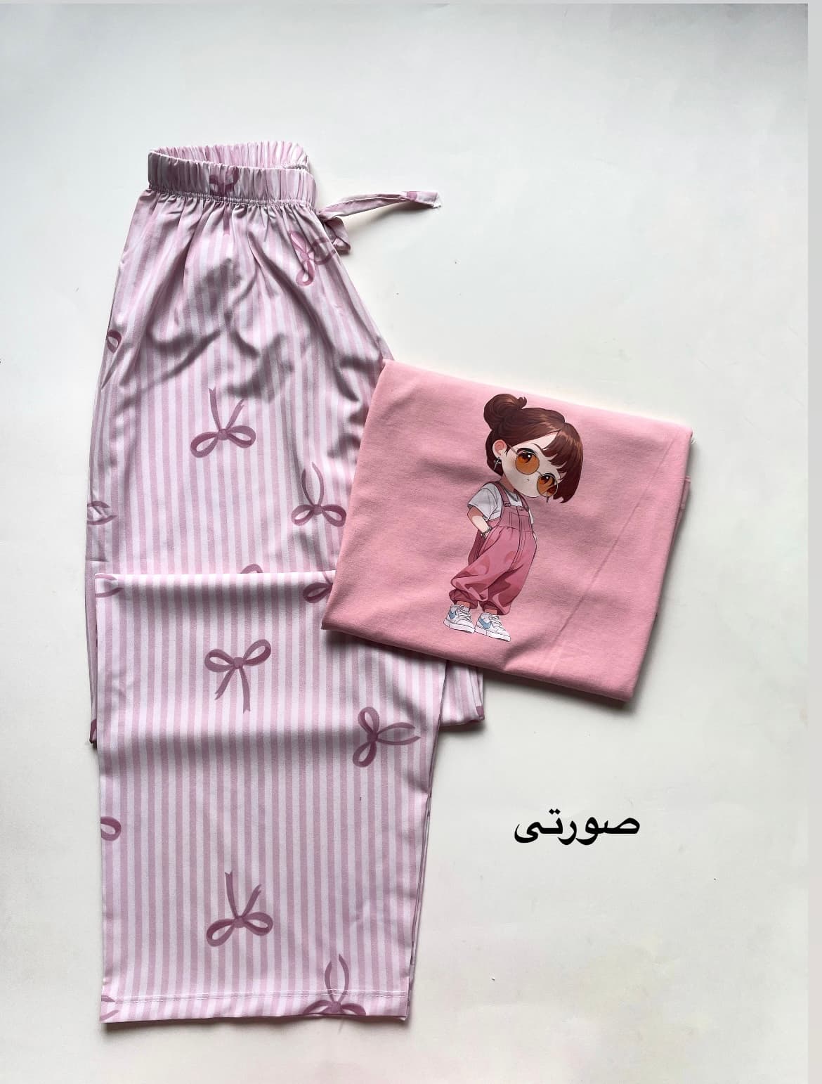 ست تیشرت باکسی و شلوار پاپیونی — تصویر ۴