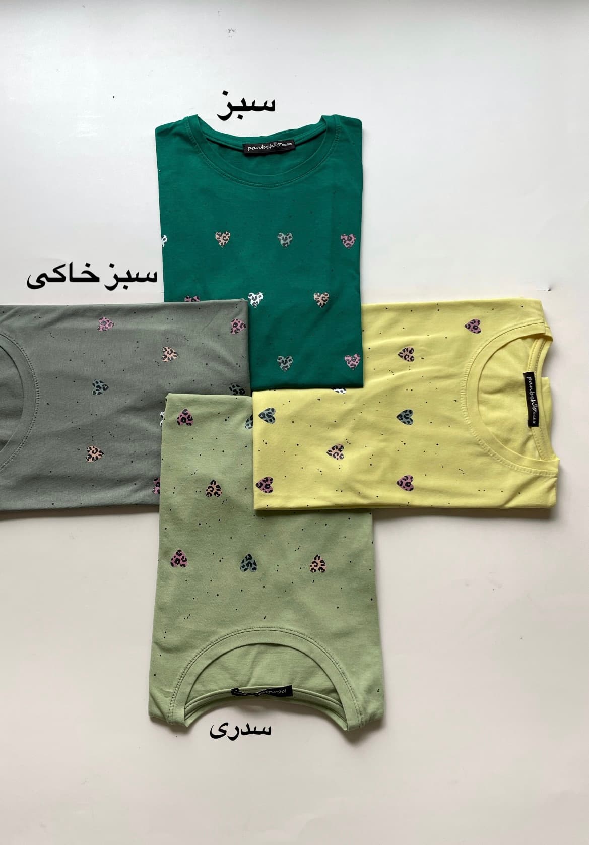 تیشرت نخ پنبه قواره دار قلبی زنانه — تصویر ۳