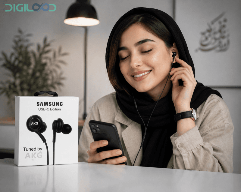 هندزفری سیم دار سامسونگ AKG مدل usb-c edition — تصویر ۴