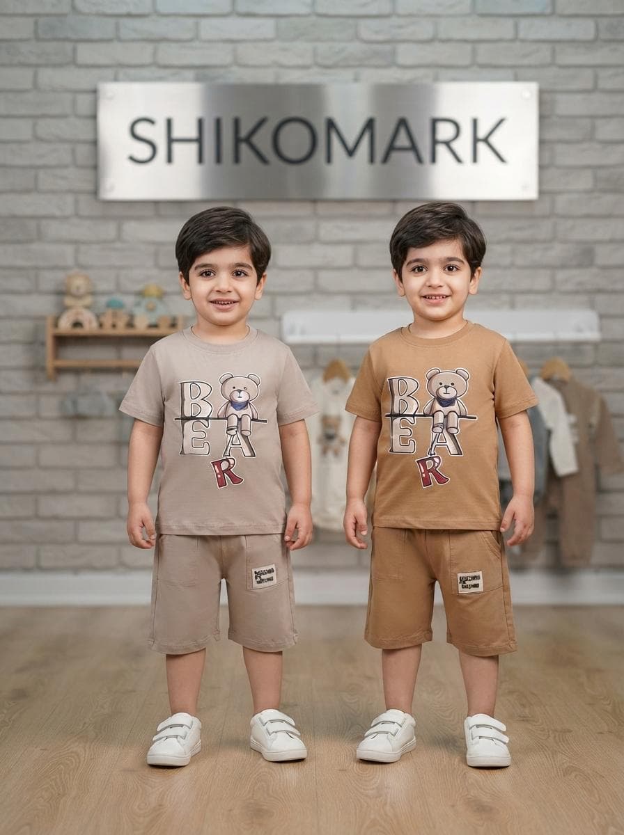 تیشرت شلوارک کتان BEAR کد 2005 سایز 35 تا 50