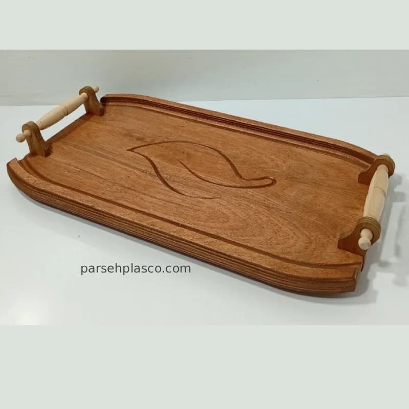 سینی چوبی با دسته گردو کد 007