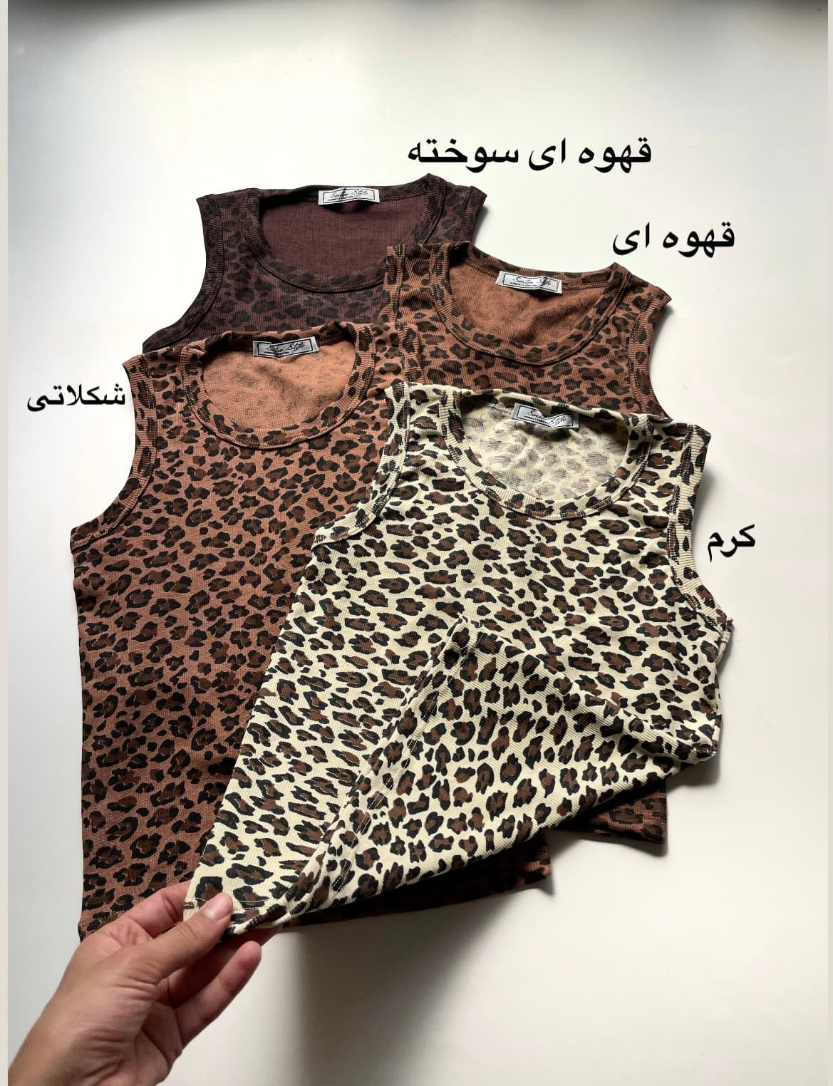 کراپ بیسیک حلقه ای کبریتی پلنگی زنانه