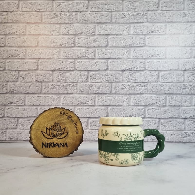ماگ سرامیکی گل دار مدل درب پیچی — تصویر ۴