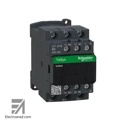 کنتاکتور 18 آمپر 24 ولت DC اشنایدر (اصلی) کد LC1D18BD — تصویر ۲