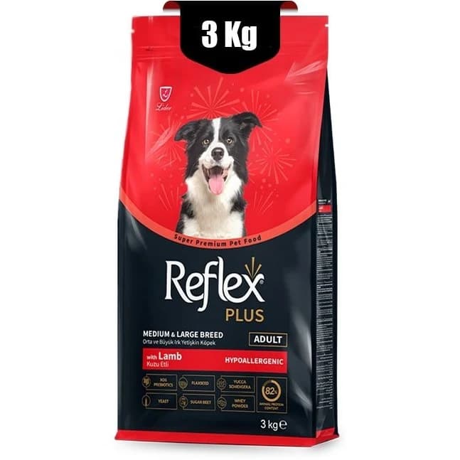 غذا خشک سگ نژاد متوسط و بزرگ با طعم بره رفلکس پلاس وزن 3 کیلوگرم Reflex Plus Lamb