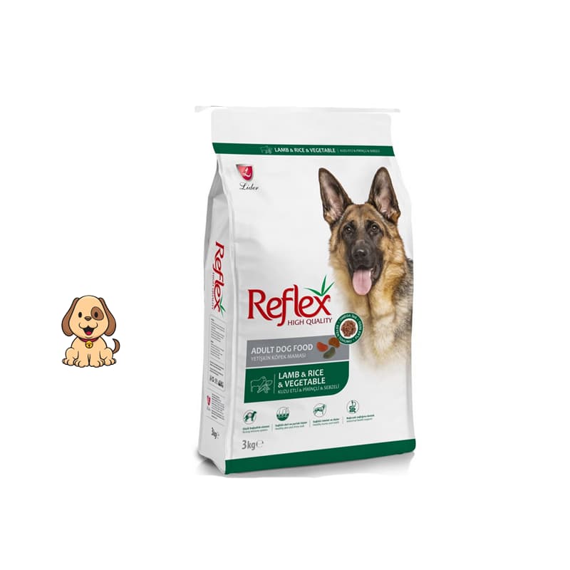 غذا خشک سگ رفلکس طعم بره، برنج و سبزیجات وزن 3 کیلوگرم Reflex Adult Lamb & Rice & Vegetable — تصویر ۲
