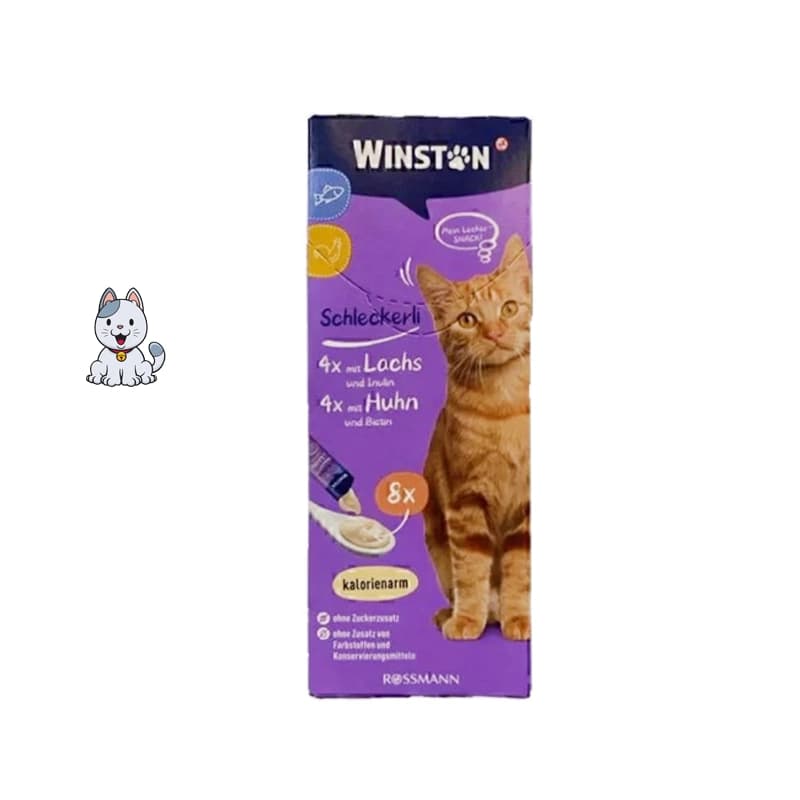 بستنی گربه وینستون با طعم مرغ و ماهی بسته 8 عددی Winston
