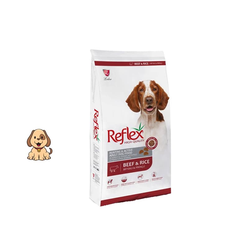 غذا خشک سگ با طعم گوشت گاو و برنج رفلکس وزن 3 کیلوگرم Reflex Beef & Rice