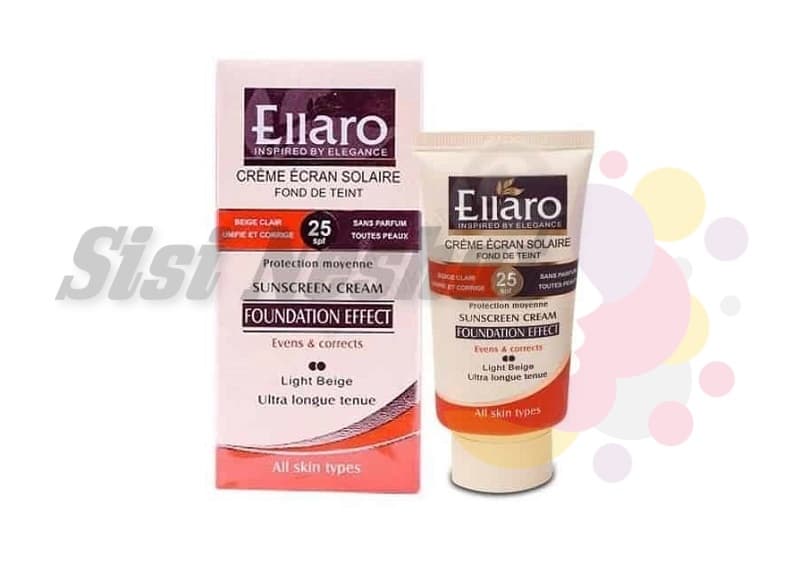 ضد آفتاب الاروELLARO انواع پوست کرم پودری بژ روشن SPF25 — تصویر ۵