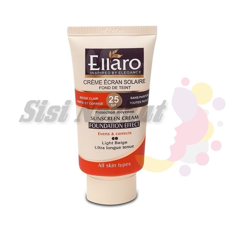 ضد آفتاب الاروELLARO انواع پوست کرم پودری بژ روشن SPF25 — تصویر ۴