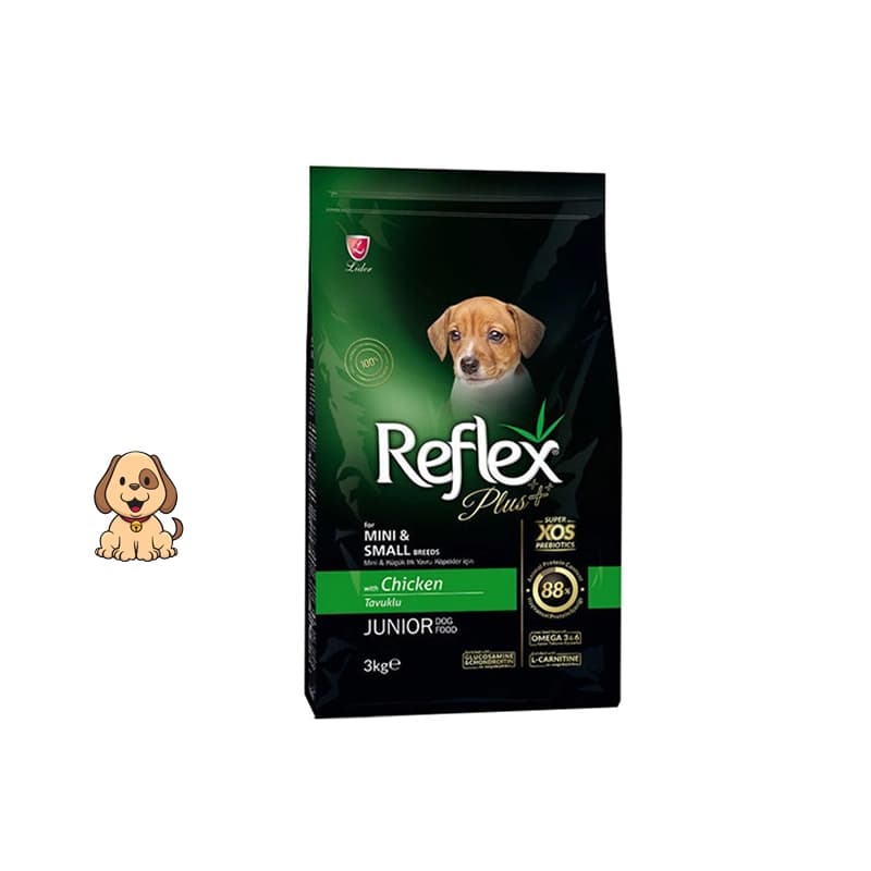 غذا خشک توله سگ نژاد کوچک با طعم مرغ رفلکس پلاس وزن 3 کیلوگرم Reflex Plus Chicken Junior