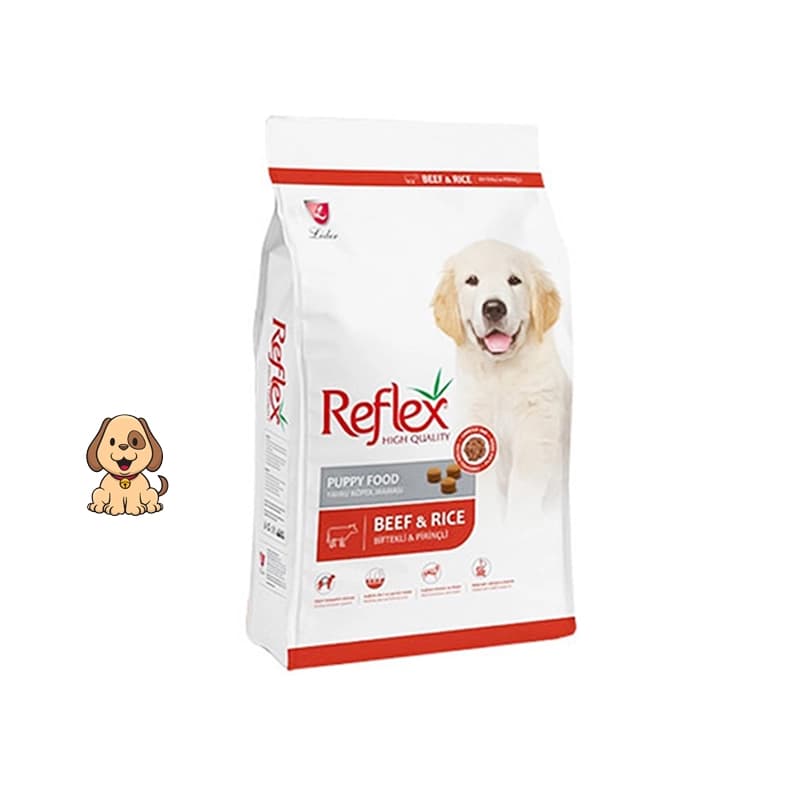 غذا خشک توله سگ با طعم گوشت و برنج رفلکس وزن 15 کیلوگرم Reflex Puppy Beef & Rice — تصویر ۲