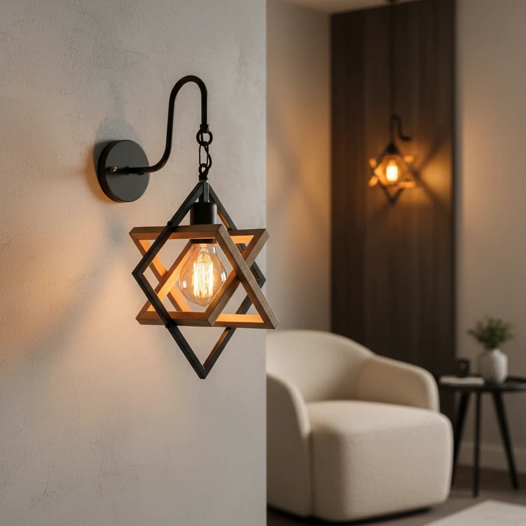 لوستر روستیک دیوارکوب کوثر کد 1211 — تصویر ۲