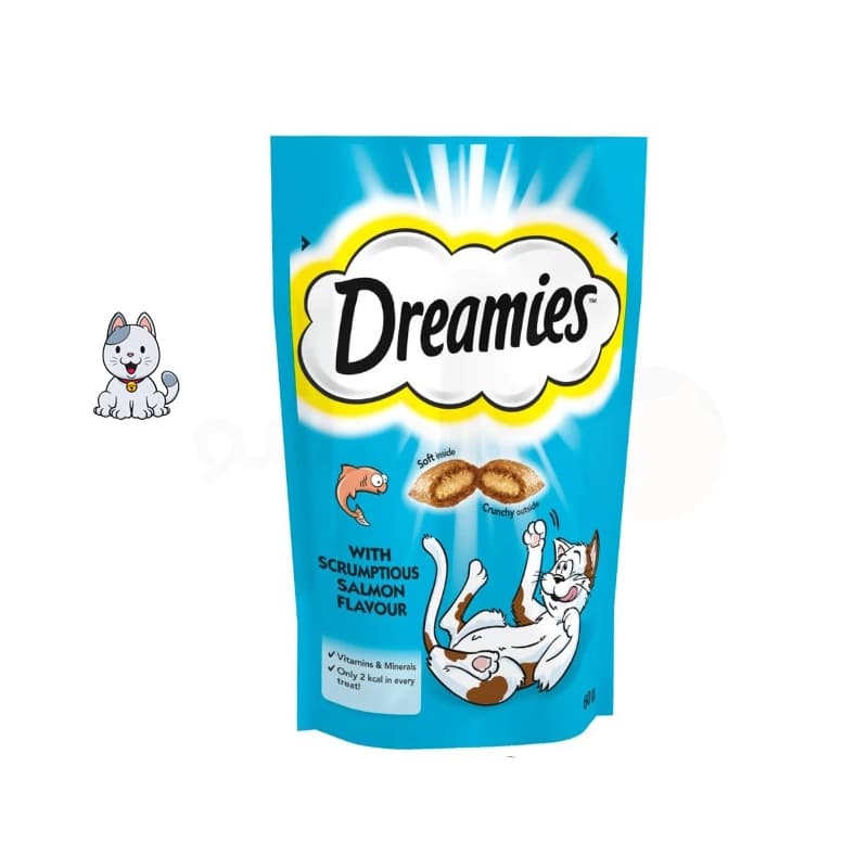 تشویقی گربه دریمیز طعم ماهی سالمون 60 گرم Dreamies