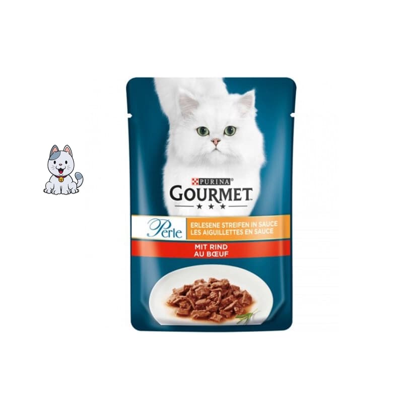 پوچ گربه گورمت طعم گوشت گاو 85 گرم Gourmet