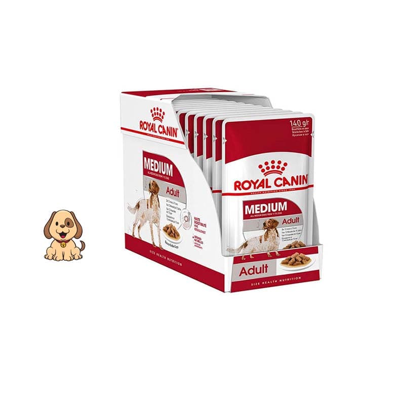پوچ سگ نژادمتوسط رویال کنین 140 گرم Royal Canin Medium Adult