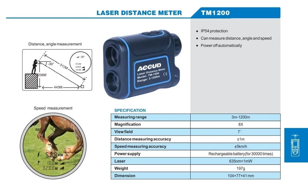 متر لیزری 1200 متری آکاد TM1200 — تصویر ۳