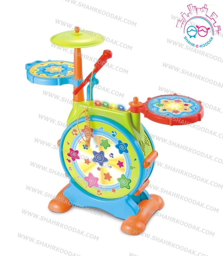 جاز و درام هولي تويز 666 – Huile Toys Melodious Jazz Drum(کالا یک قطعه کوچک پدال را ناقصی دارد) — تصویر ۳