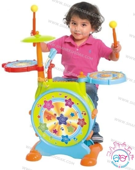 جاز و درام هولي تويز 666 – Huile Toys Melodious Jazz Drum(کالا یک قطعه کوچک پدال را ناقصی دارد)