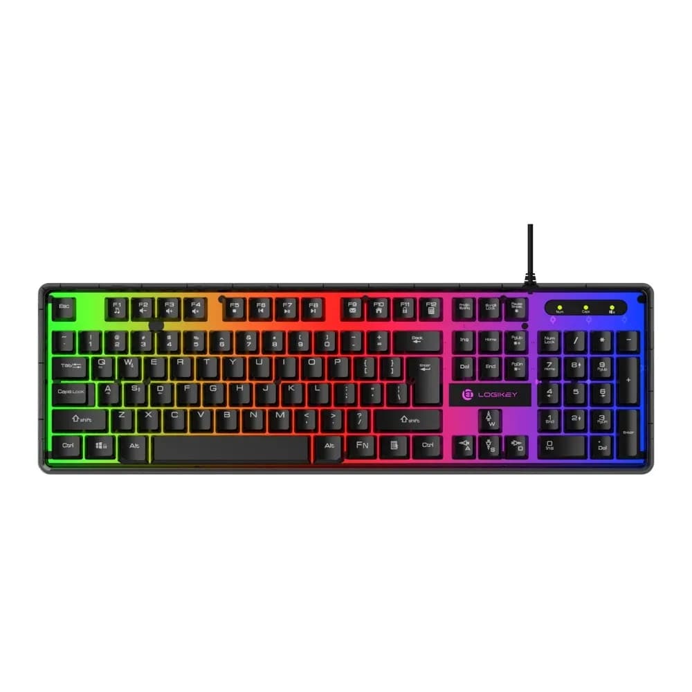 کیبورد گیمینگ لاجی‌کی مدل K230B با نورپردازی RGB | فول‌سایز